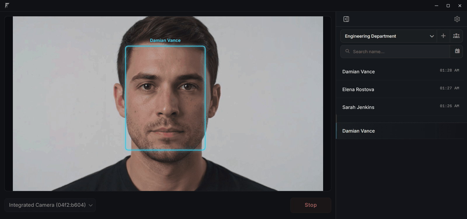 Facenox desktop interface